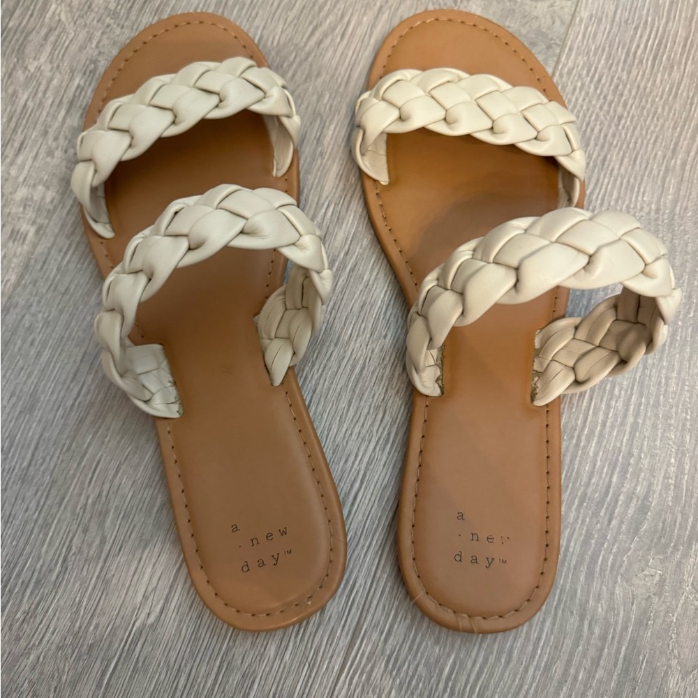A New Day Women's White Braided Sandals